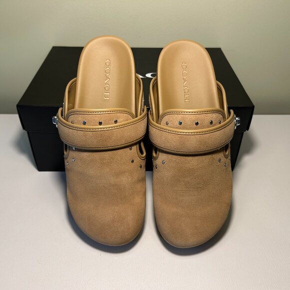 Coach Women's Blake Suede Clog With Rivets - Picture 1 of 13